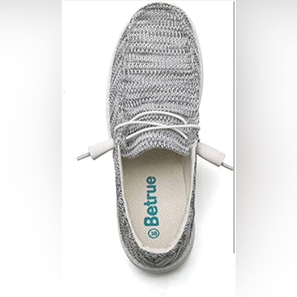 Betrue Womens Lightweight Casual Loafers Slip On Deck Shoes Gray White Size 10 - Picture 7 of 7